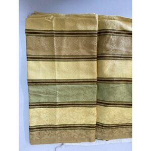 Decorator Fabric Material 35.5" W x 77" L Floral Stripes Tan Green